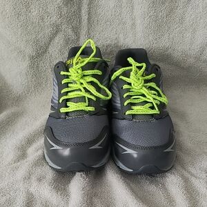 Women's Gray and Neon Green Athletic Shoes